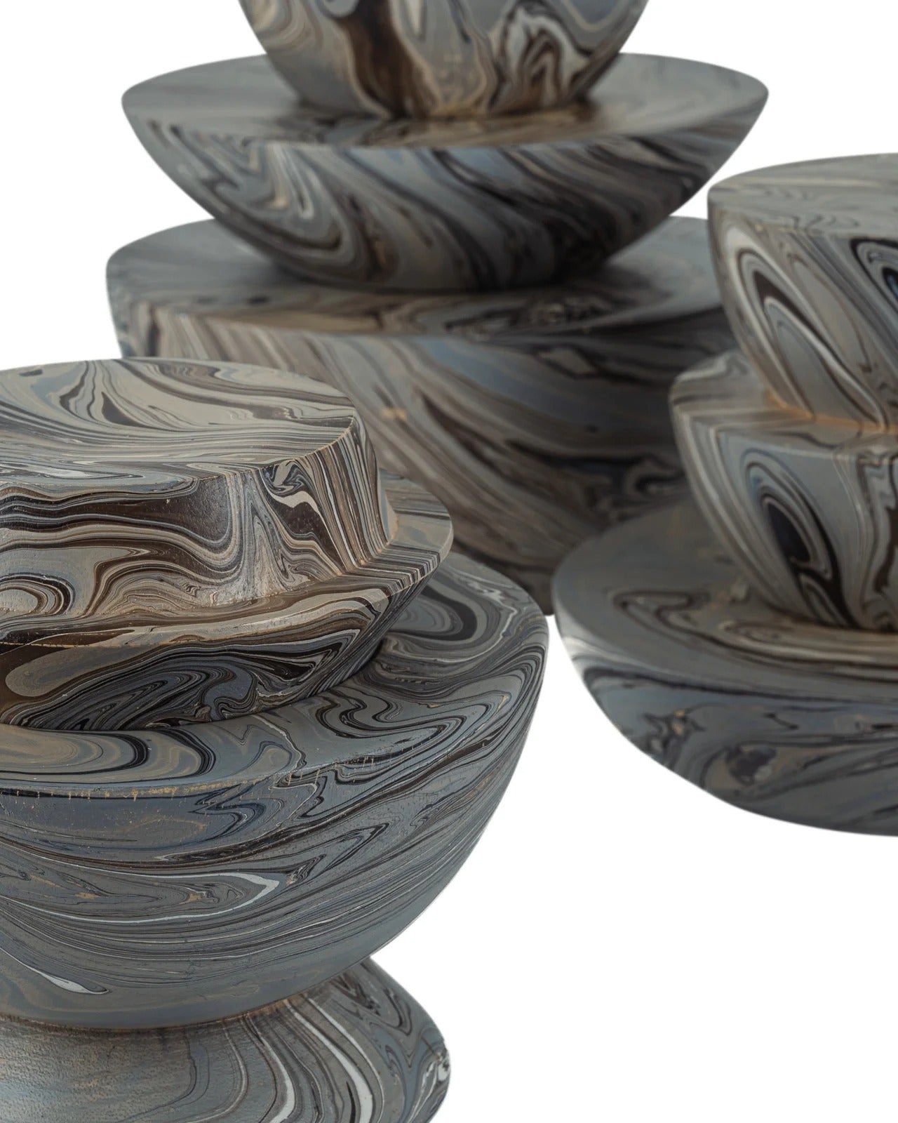 Marbleized Stacking Box Set of 3