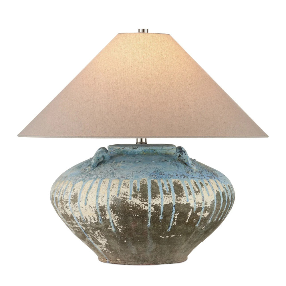 Catania Antique Blue Drip Table Lamp