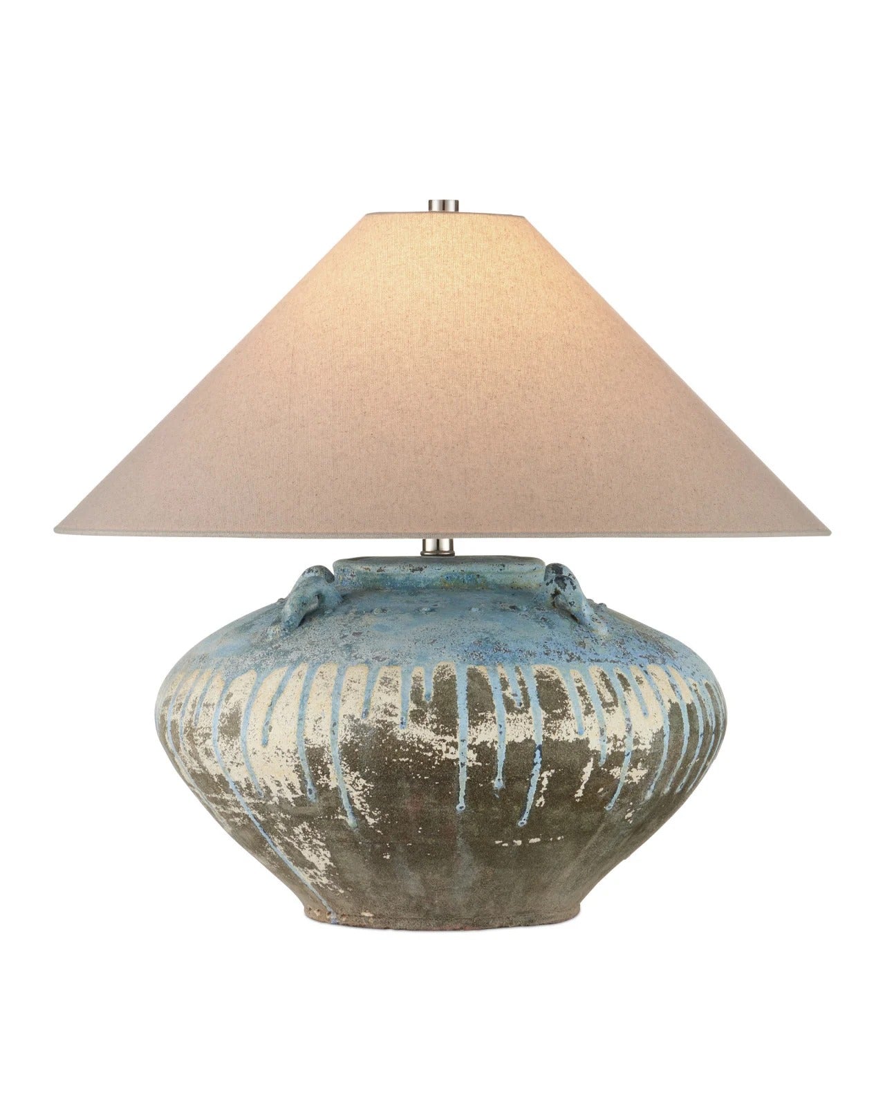 Catania Antique Blue Drip Table Lamp