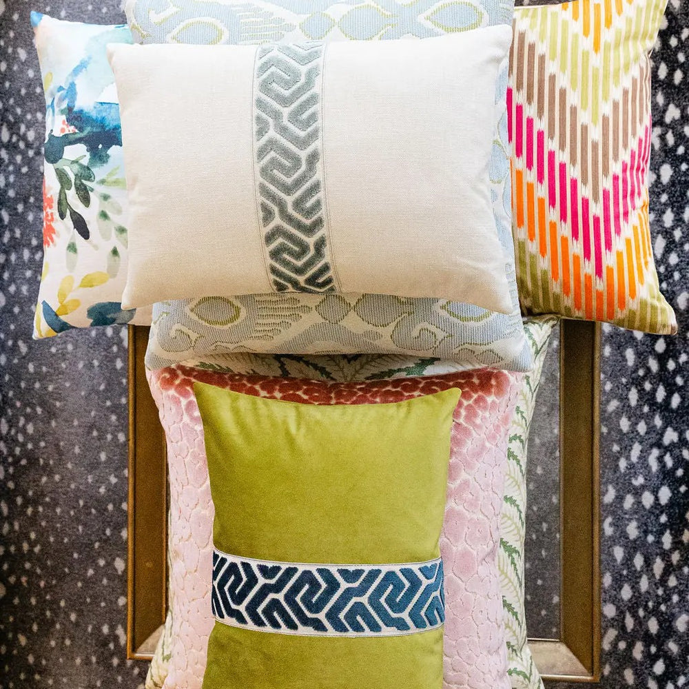 
                      
                        Lennon Aquamarine/Sand - Lumbar Throw Pillow W Blue Trim
                      
                    