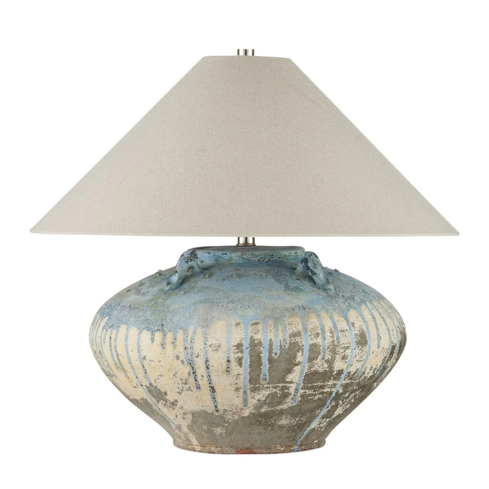 Catania Antique Blue Drip Table Lamp