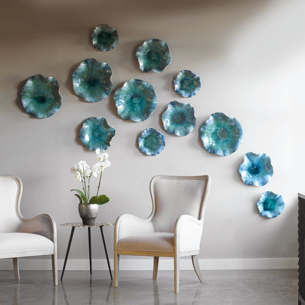 
                      
                        Abella Ceramic Outdoor Wall Decor Set of 3 - Aqua
                      
                    