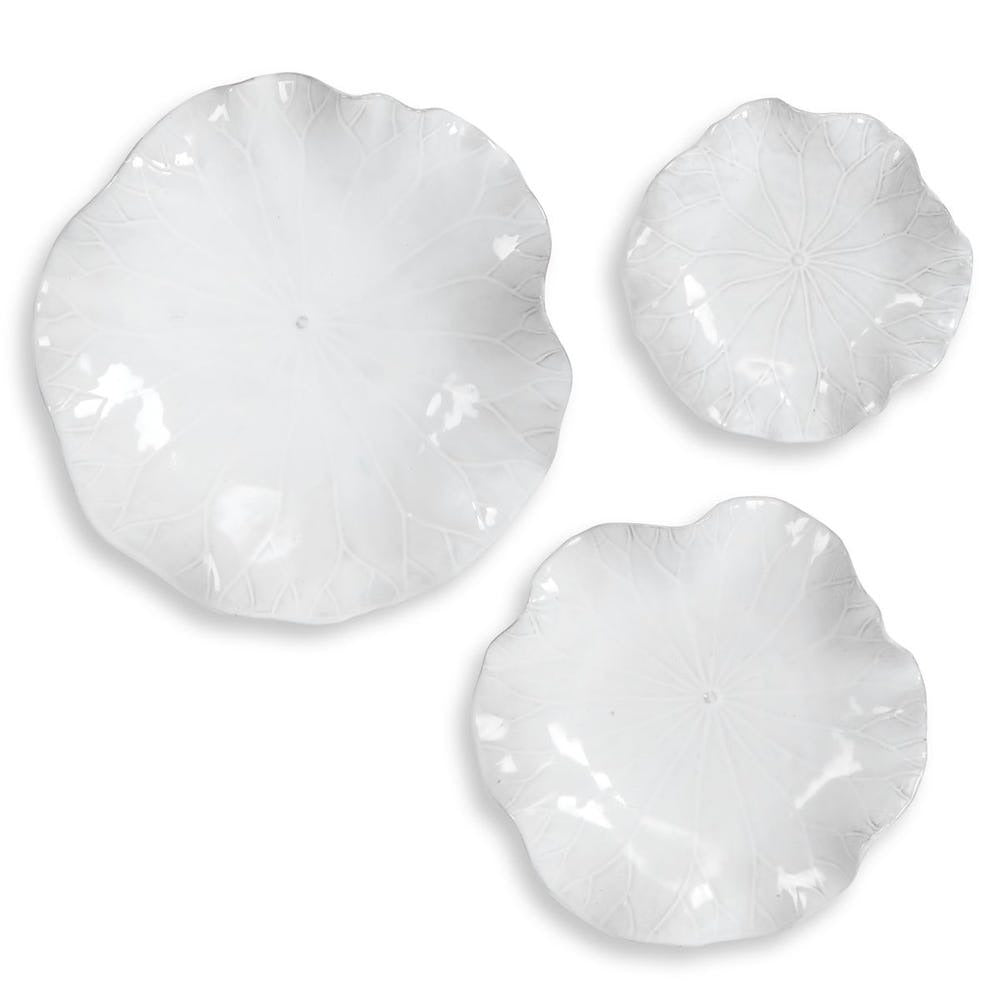 Abella Ceramic Indoor-Outdoor Wall Decor Set of 3 - White