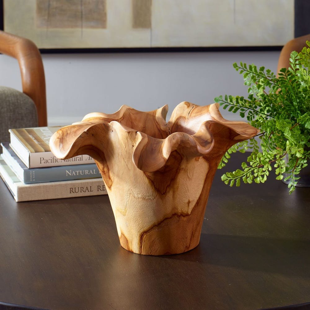 Teak Flow Outdoor Bowl - Natural.