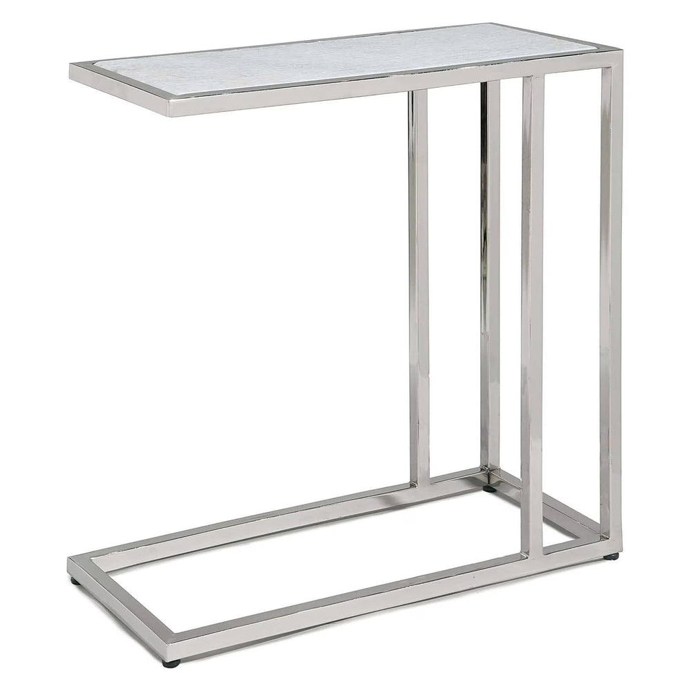 Echelon Sofa Hugger Table (Polished Nickel).