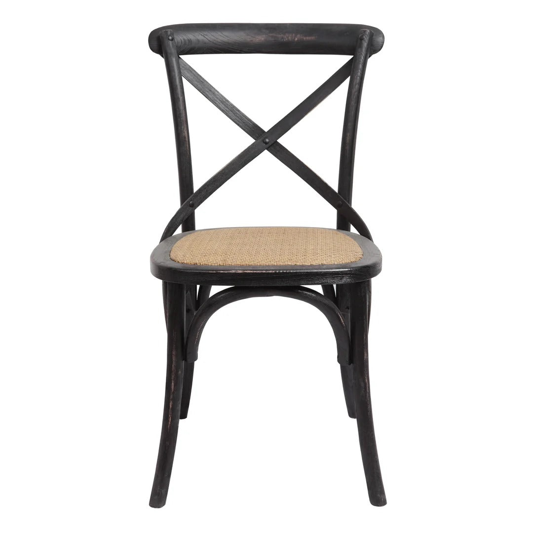 Brody X-Back Side Chair (Black Wash).