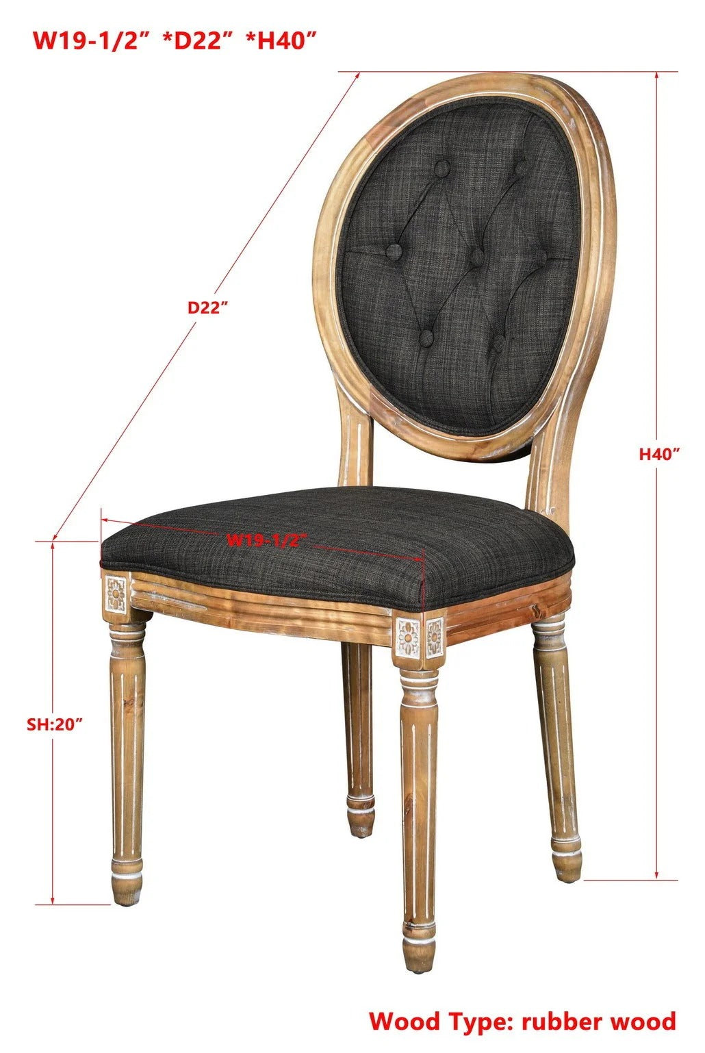 Meg Tufted Side Chair, Set of Two.