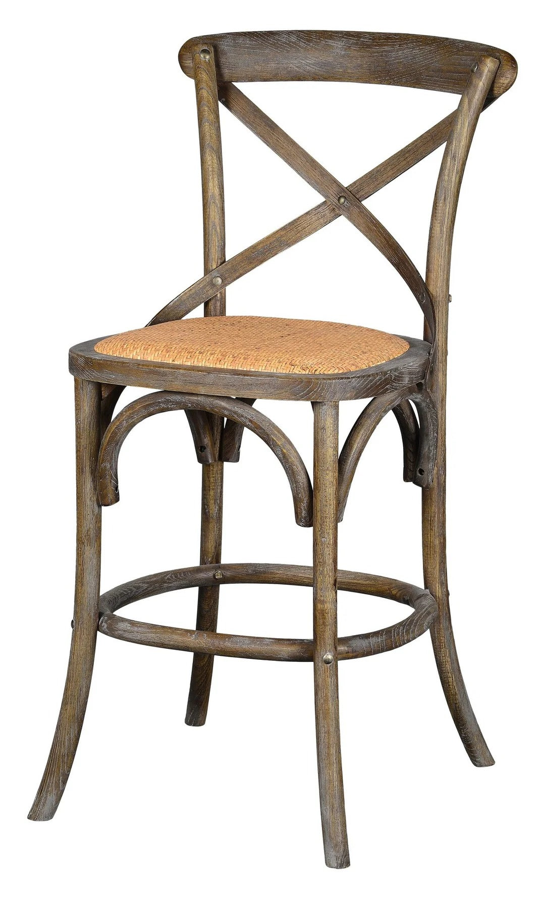 Bennett X-Back Counter Stool 24'' - Brown Wash.