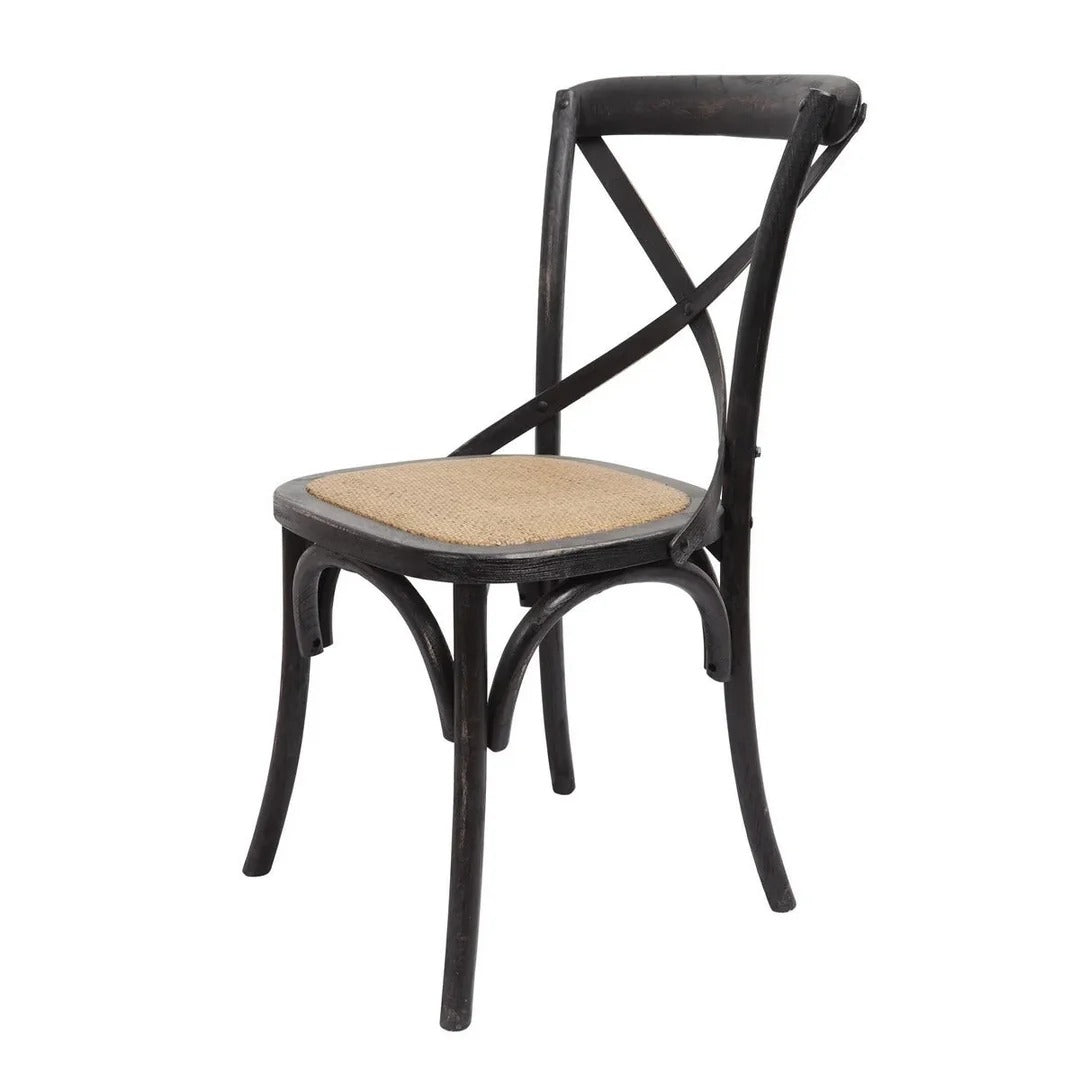 Brody X-Back Side Chair (Black Wash).