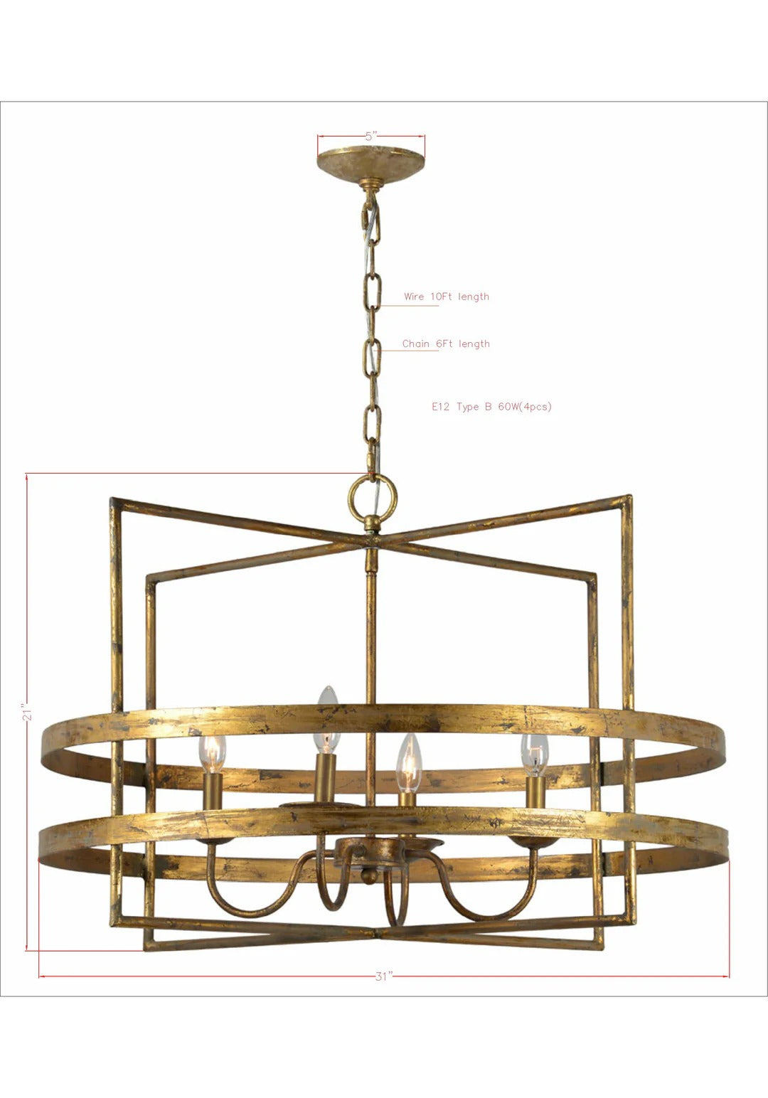 Avalon 4-Light Chandelier.