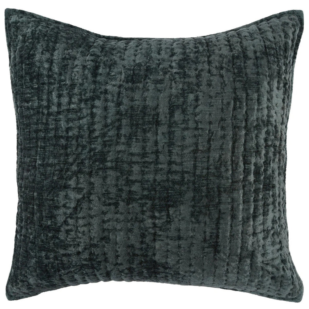 Bari Velvet Euro Shams - Bay Green