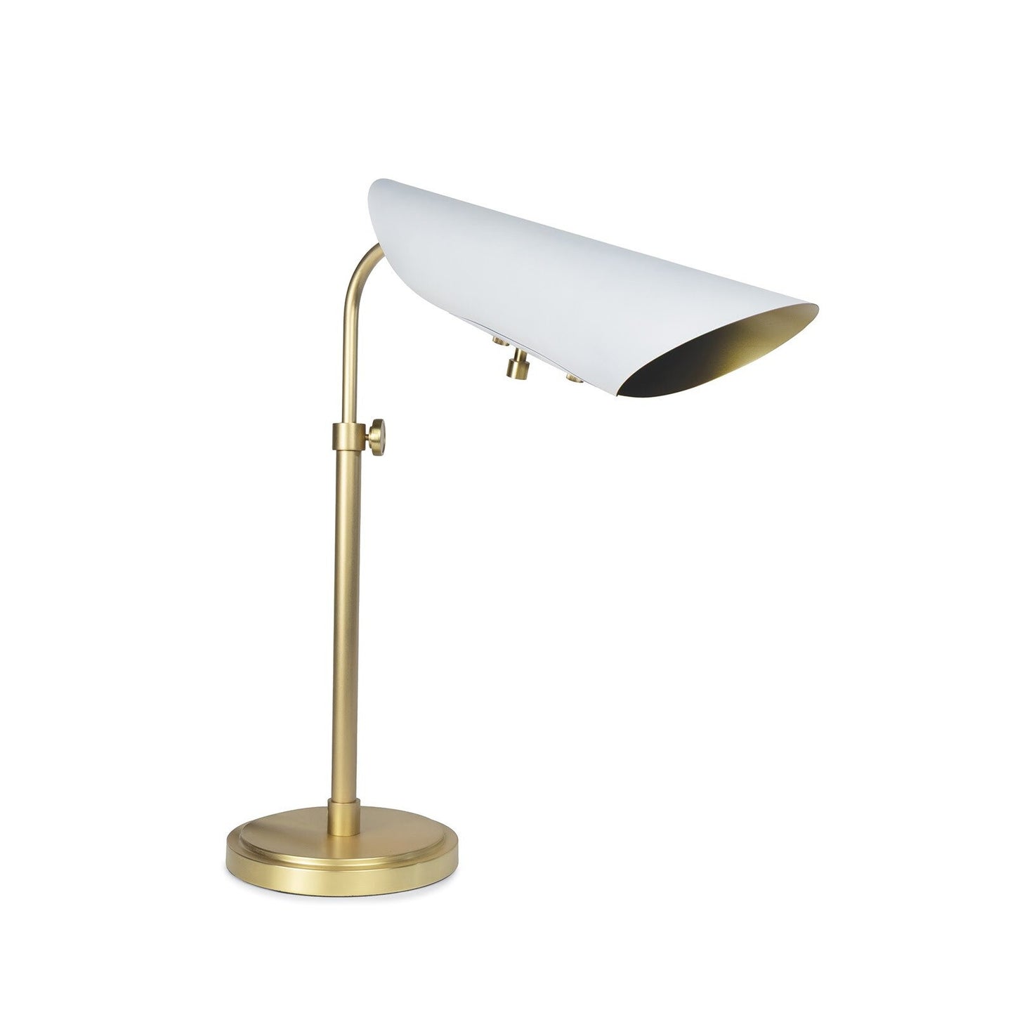 Vest Table Lamp (White and Natural Brass)