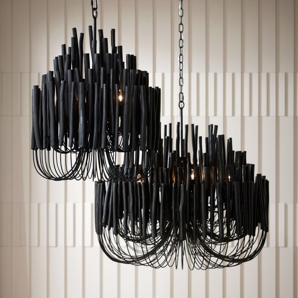 Tilda Large Chandelier - Black Wood