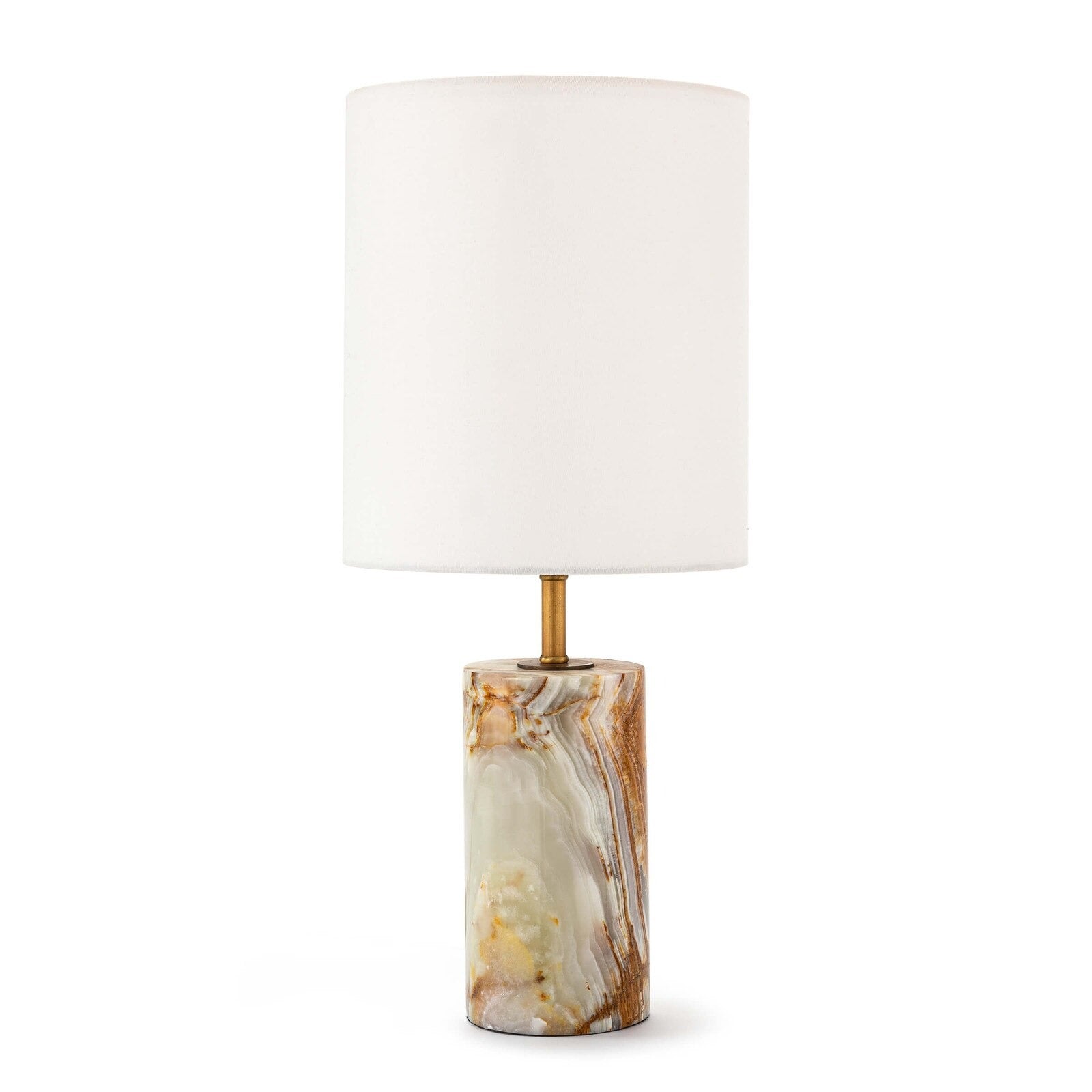 Jade and Brass Mini Cylinder Lamp - Thumbnail 2
