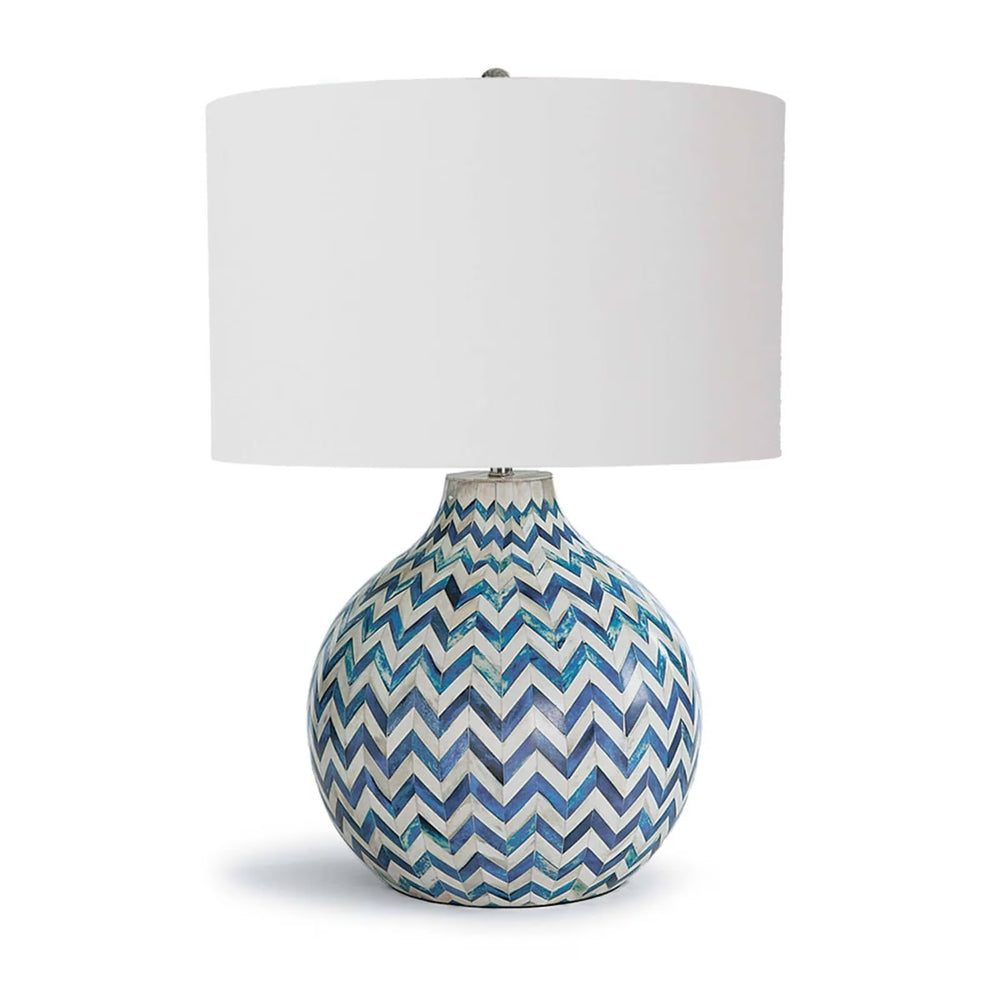 Chevron Bone Table Lamp (Indigo).