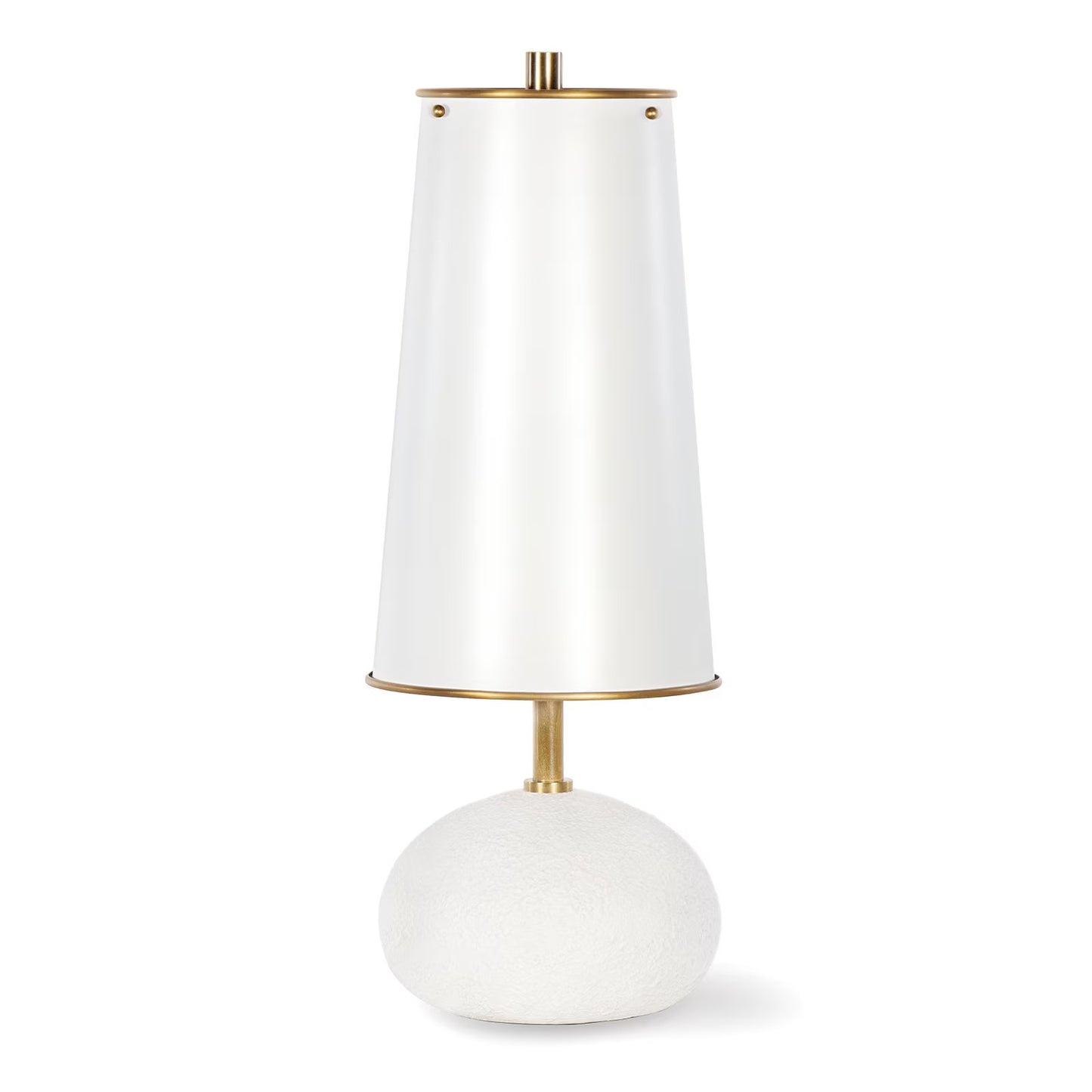 Hattie Concrete Mini Lamp (White and Natural Brass)