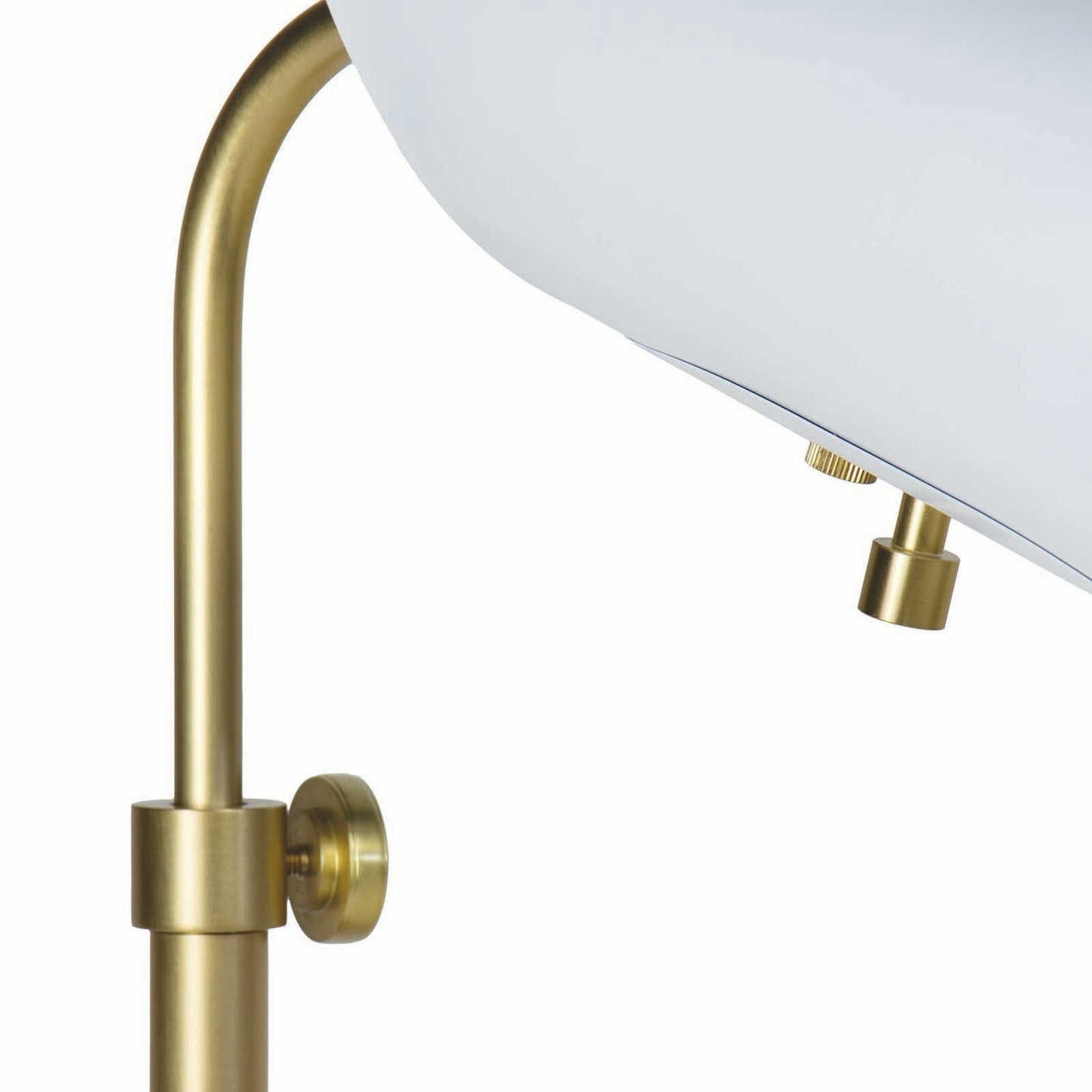 Vest Table Lamp (White and Natural Brass)