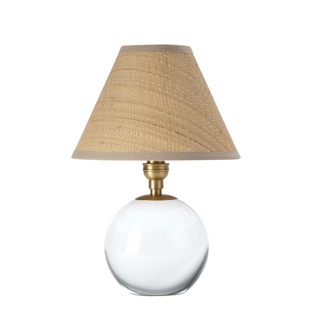 Giorgio Crystal Mini Lamp (Natural Brass with Rattan Shade).