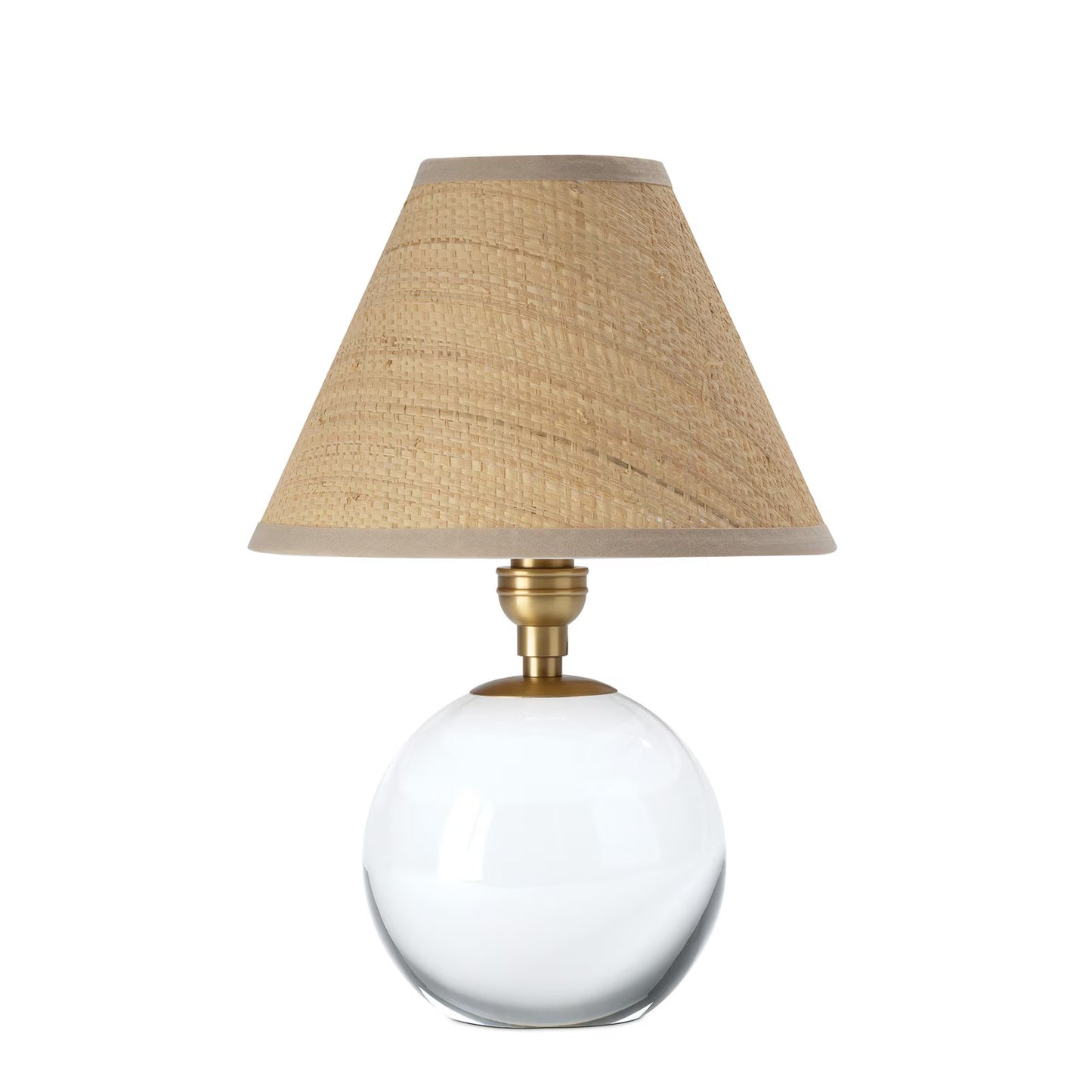 Giorgio Crystal Mini Lamp (Natural Brass with Rattan Shade).