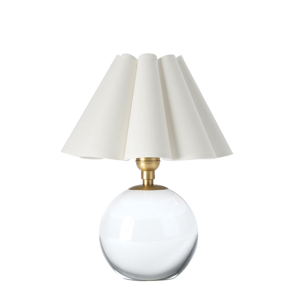 Giorgio Crystal Mini Lamp (Natural Brass with White Shade).