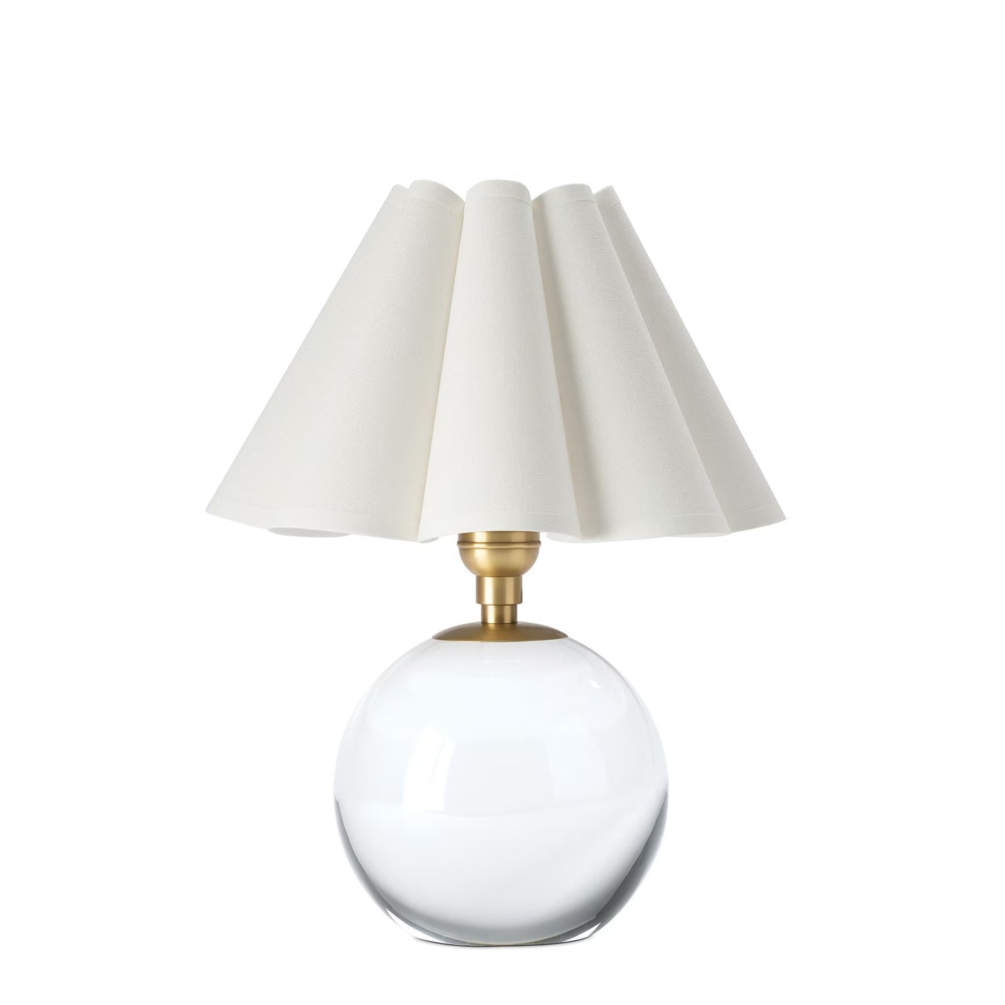 Giorgio Crystal Mini Lamp (Natural Brass with White Shade).