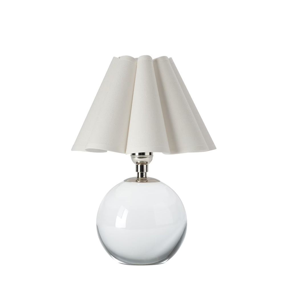 Giorgio Crystal Mini Lamp (Polished Nickel with White Shade).