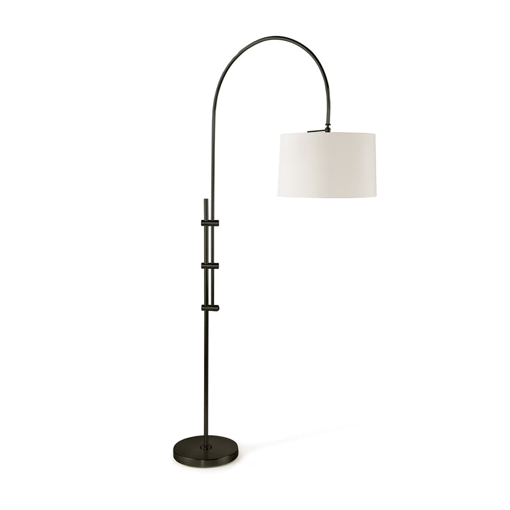 Arc Floor Lamp with Fabric Shade (Oil Rubbed Bronze).
