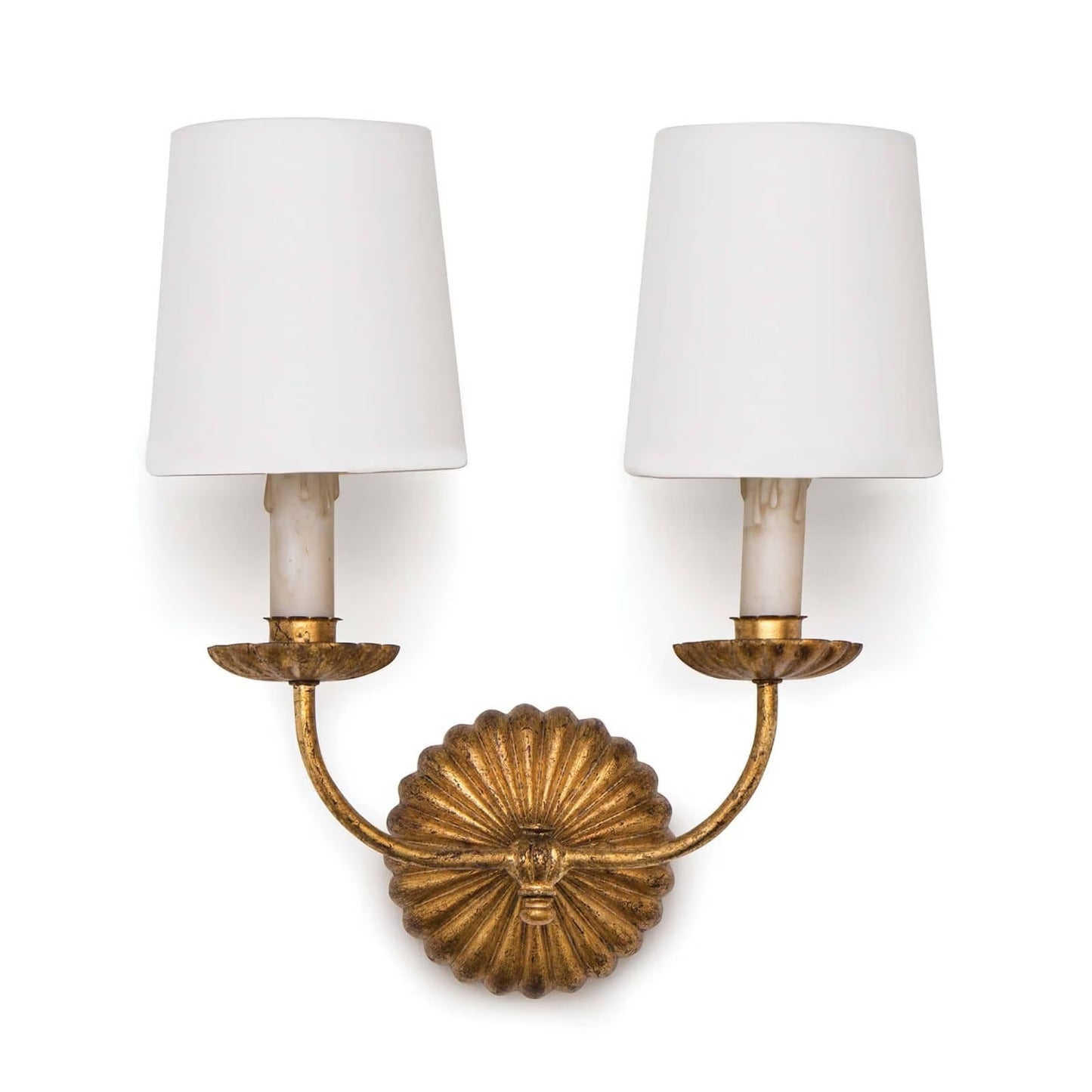 Clove Sconce Double (Antique Gold Leaf).