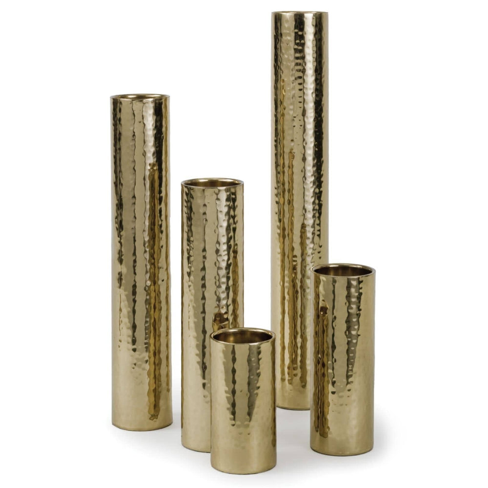Hammered Bud Vase Set (Polished Brass)