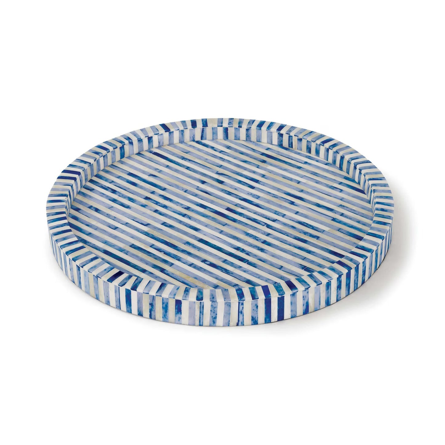 Bone and Indigo Tray Round.