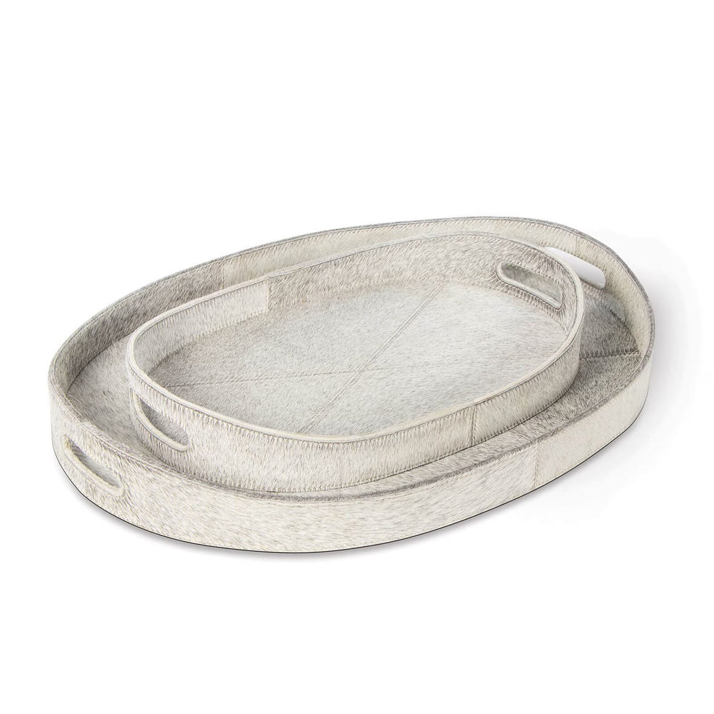 Andres Hair on Hide Tray Set (Grey).