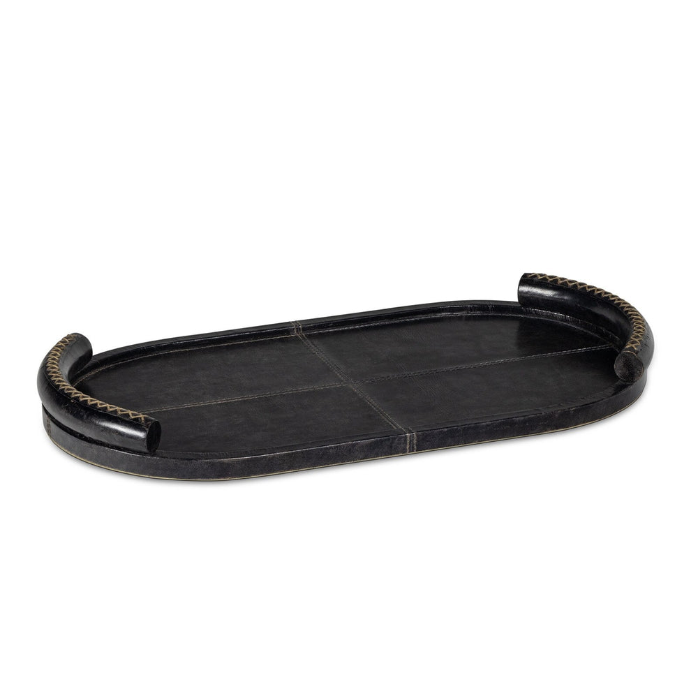 Forte Leather Tray Oval (Black).