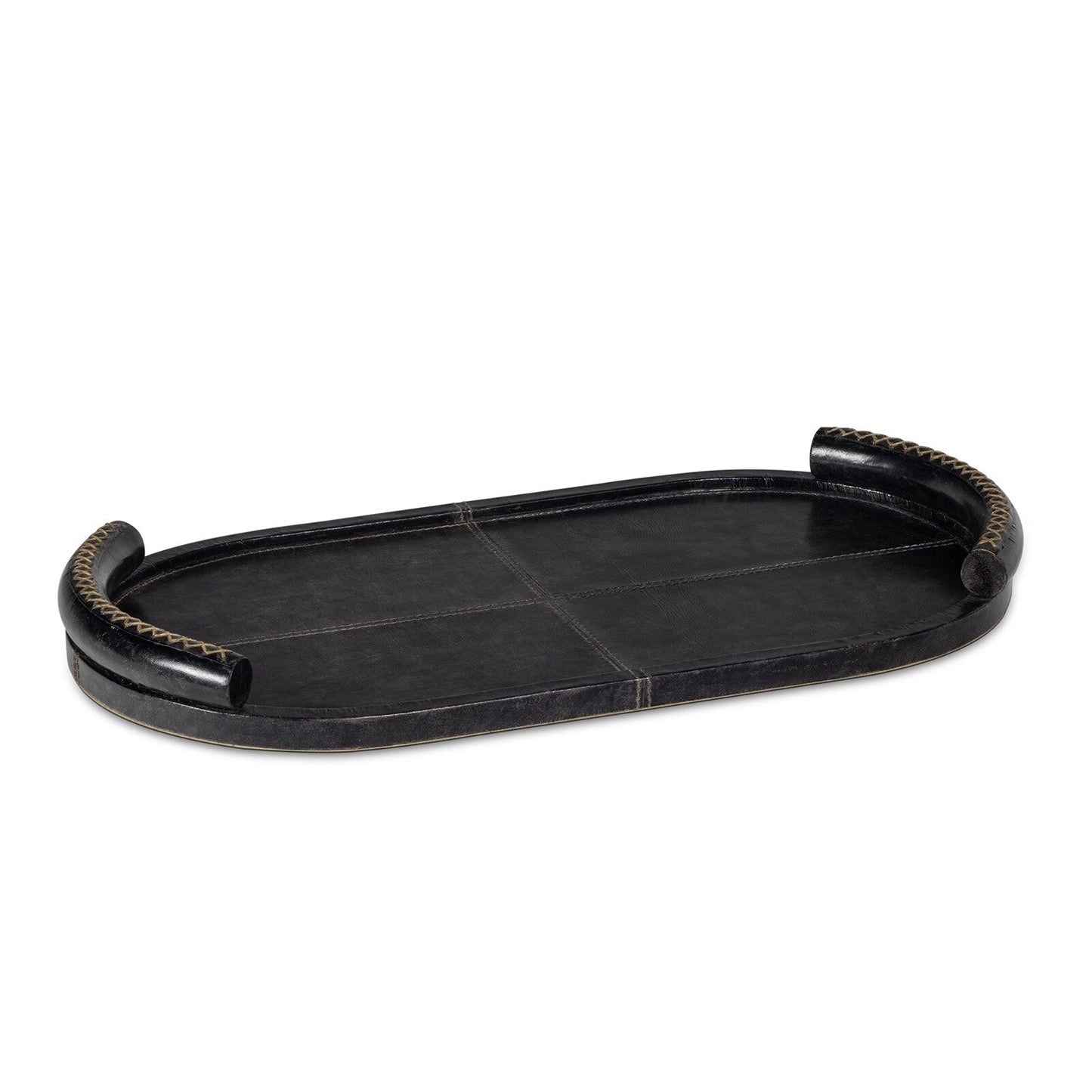 Forte Leather Tray Oval (Black).