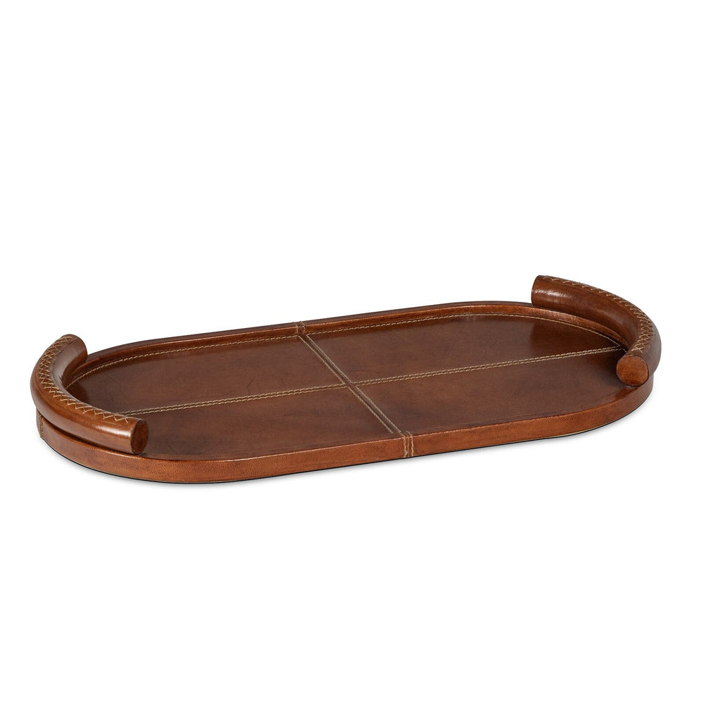 Forte Leather Tray Oval (Cognac).