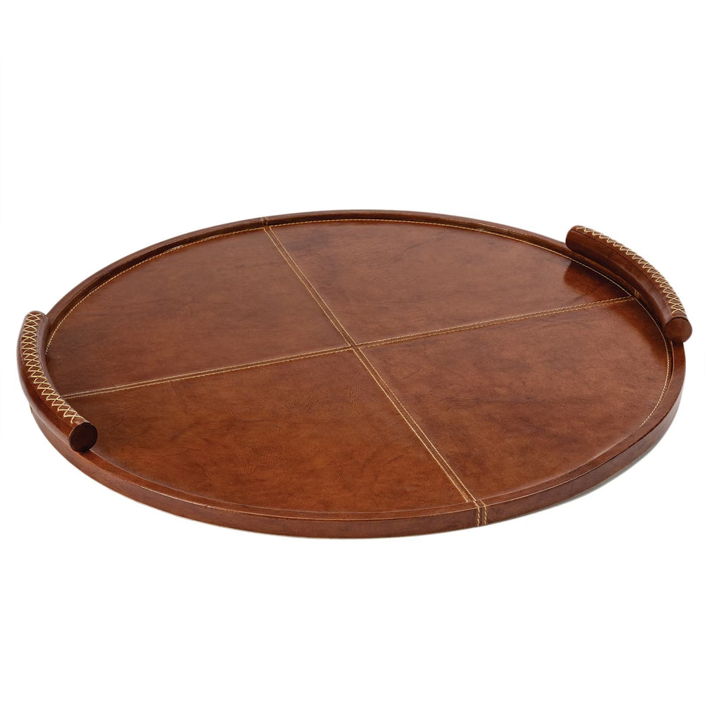 Forte Leather Tray Round Large (Tan).