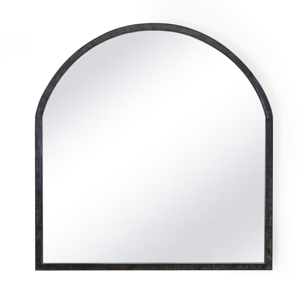 Knox Leather Mantle Mirror (Black).