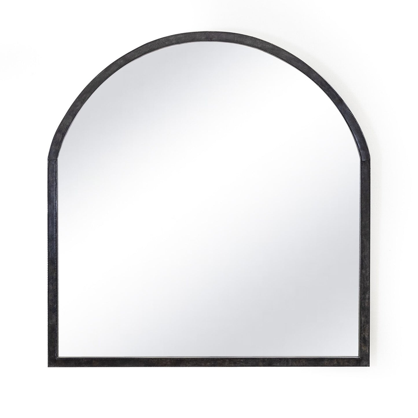 Knox Leather Mantle Mirror (Black).