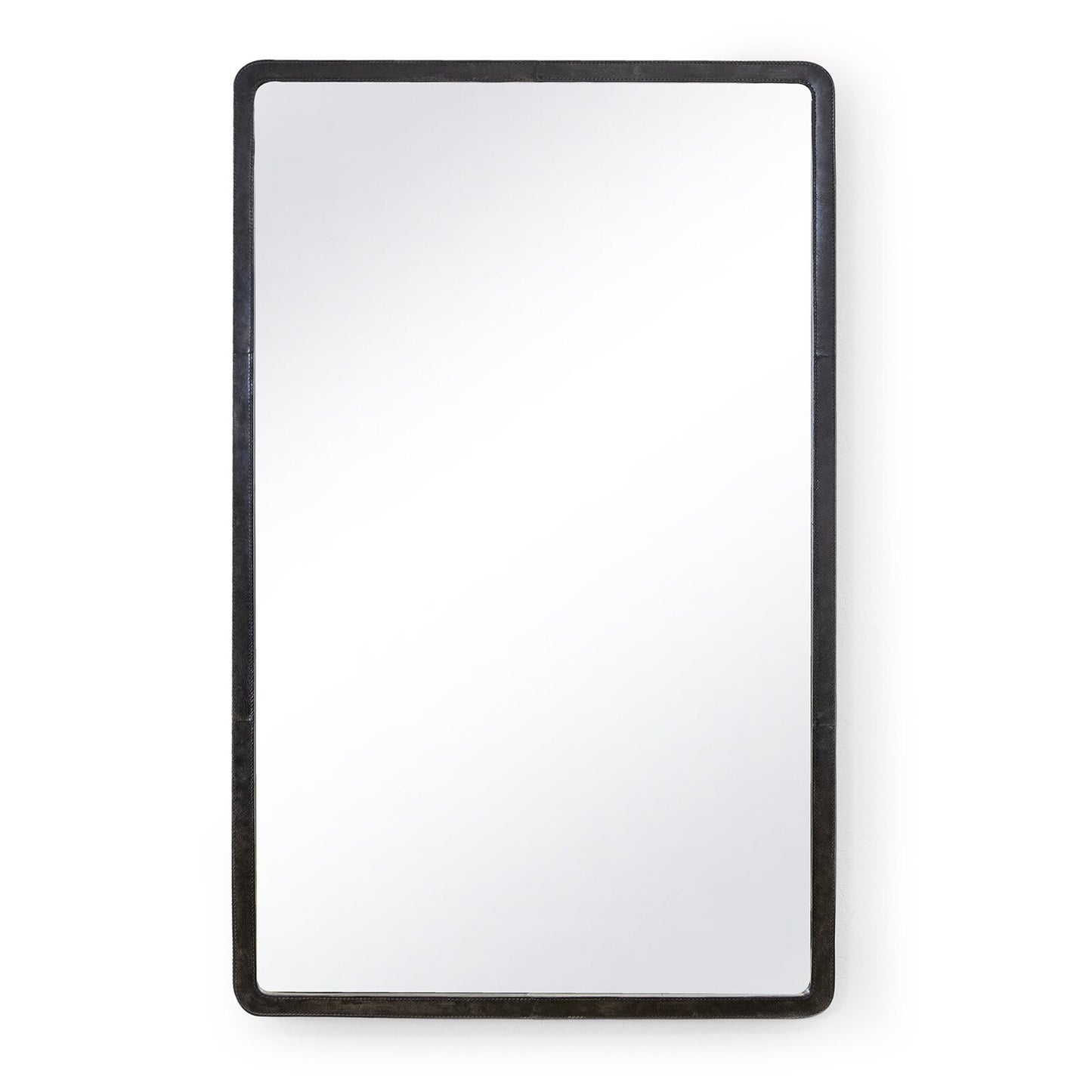 Knox Leather Rectangle Mirror (Black).