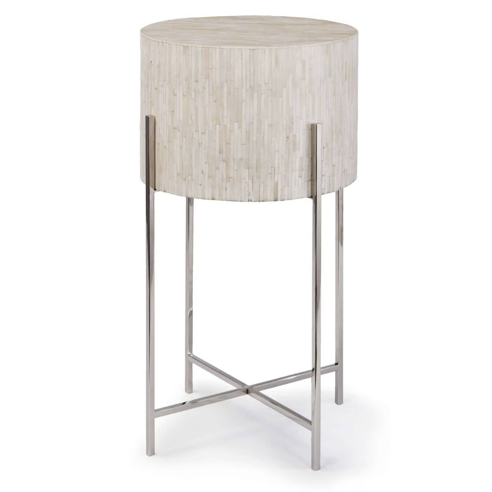 Bone Drum Table (Polished Nickel).