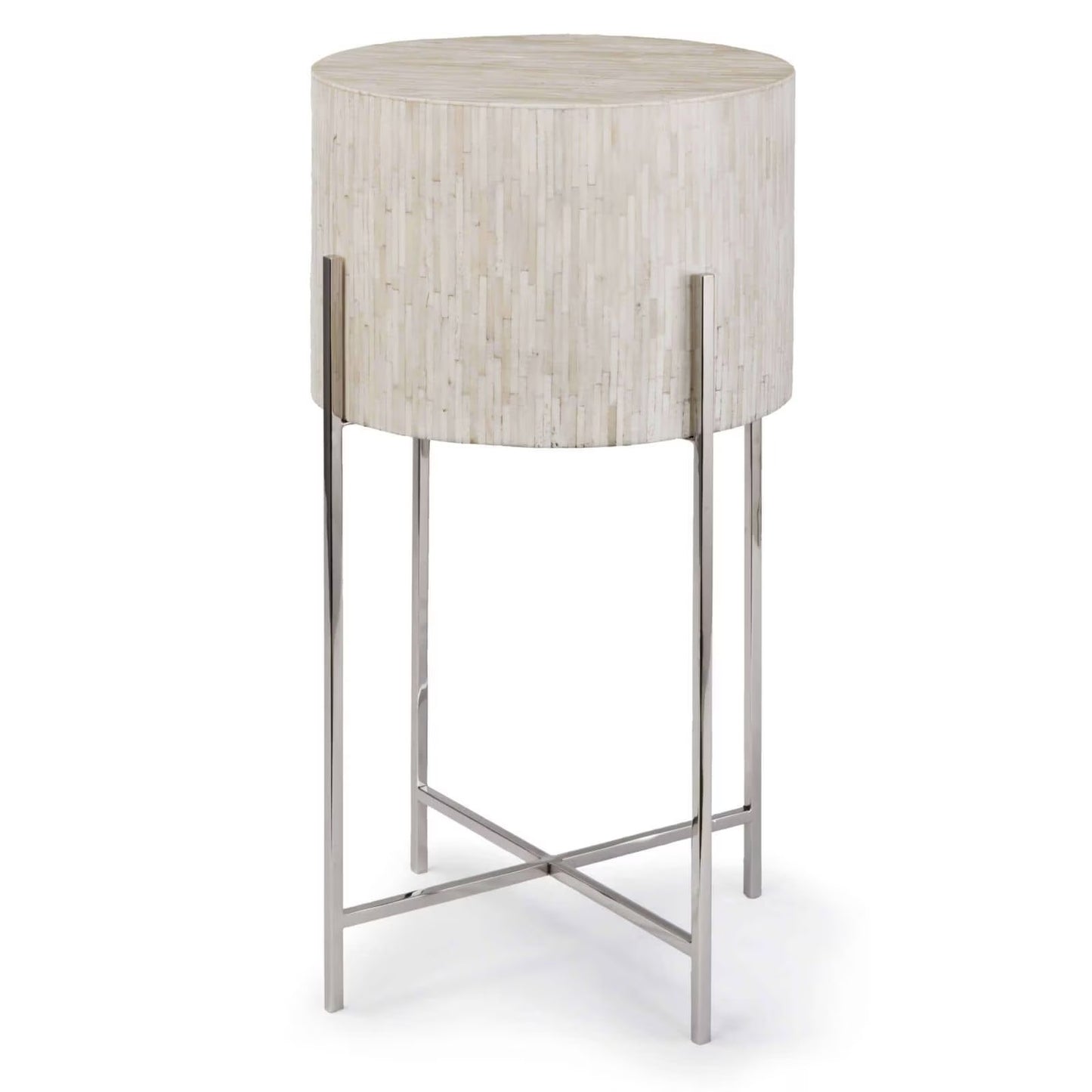 Bone Drum Table (Polished Nickel).