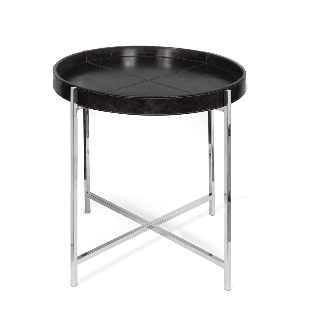 Derby Leather Tray Table (Black).