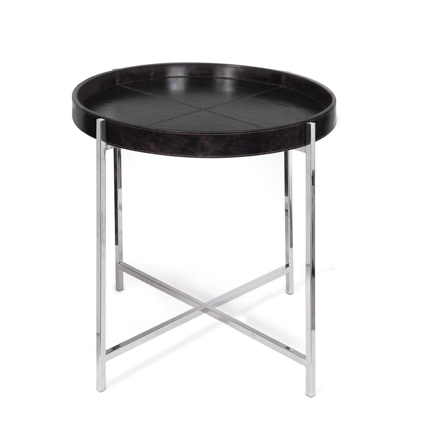 Derby Leather Tray Table (Black).