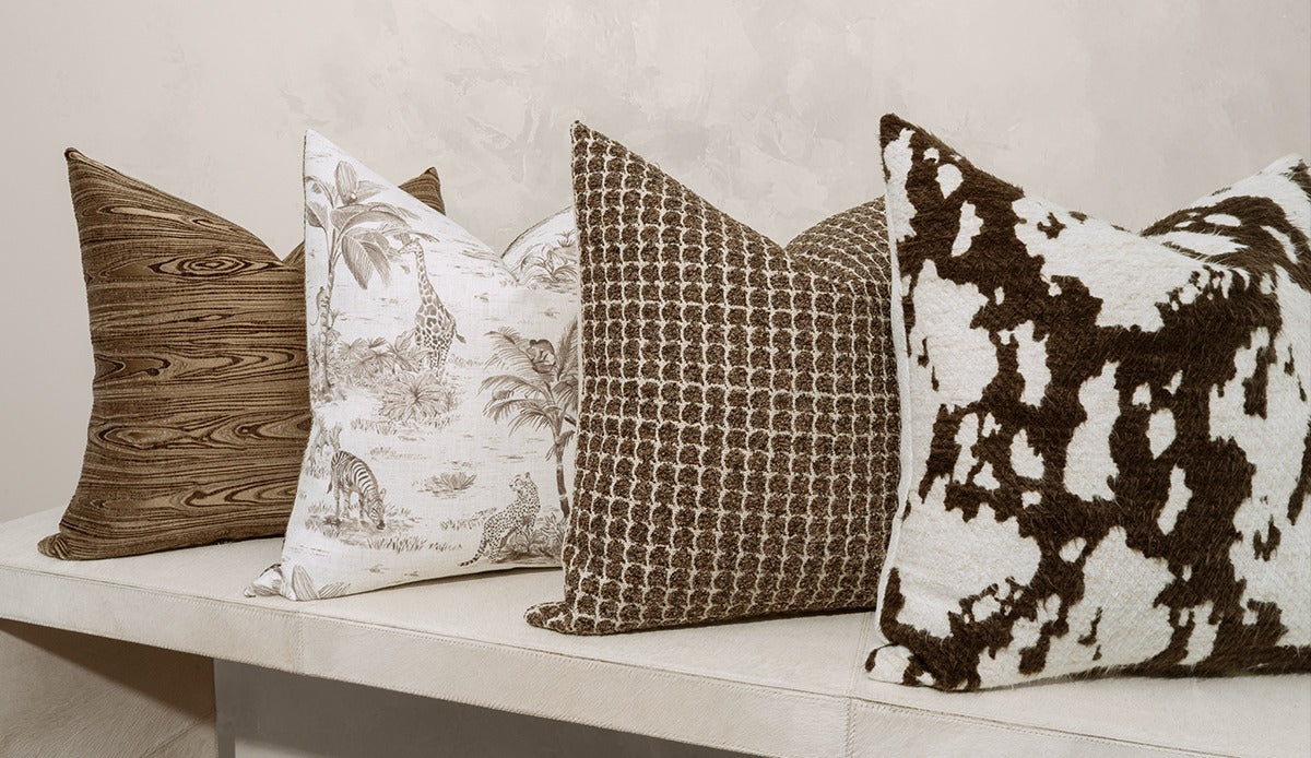 Yarrow Pillow - Cocoa - 24" x 24"