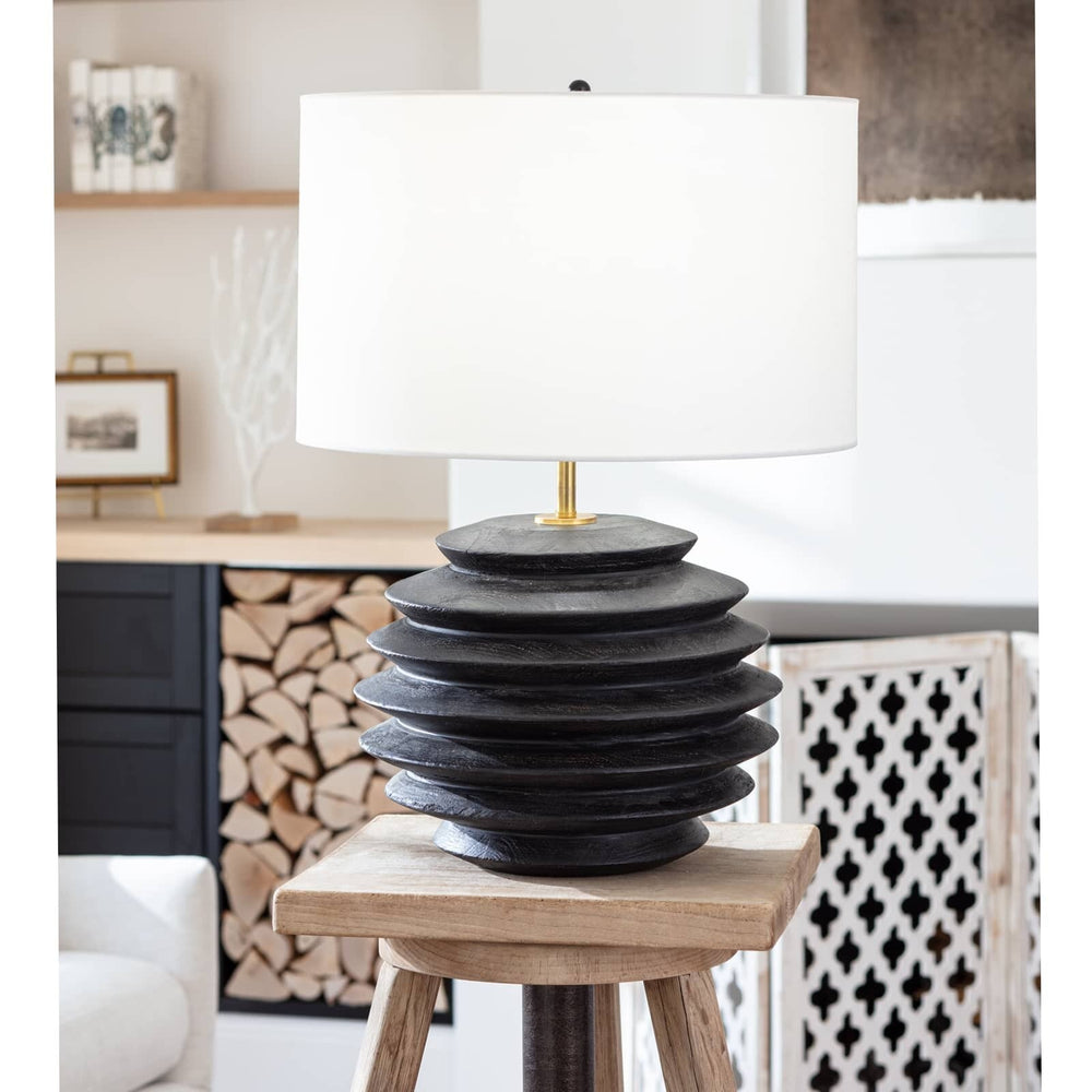 Accordion Table Lamp Round (Ebony).