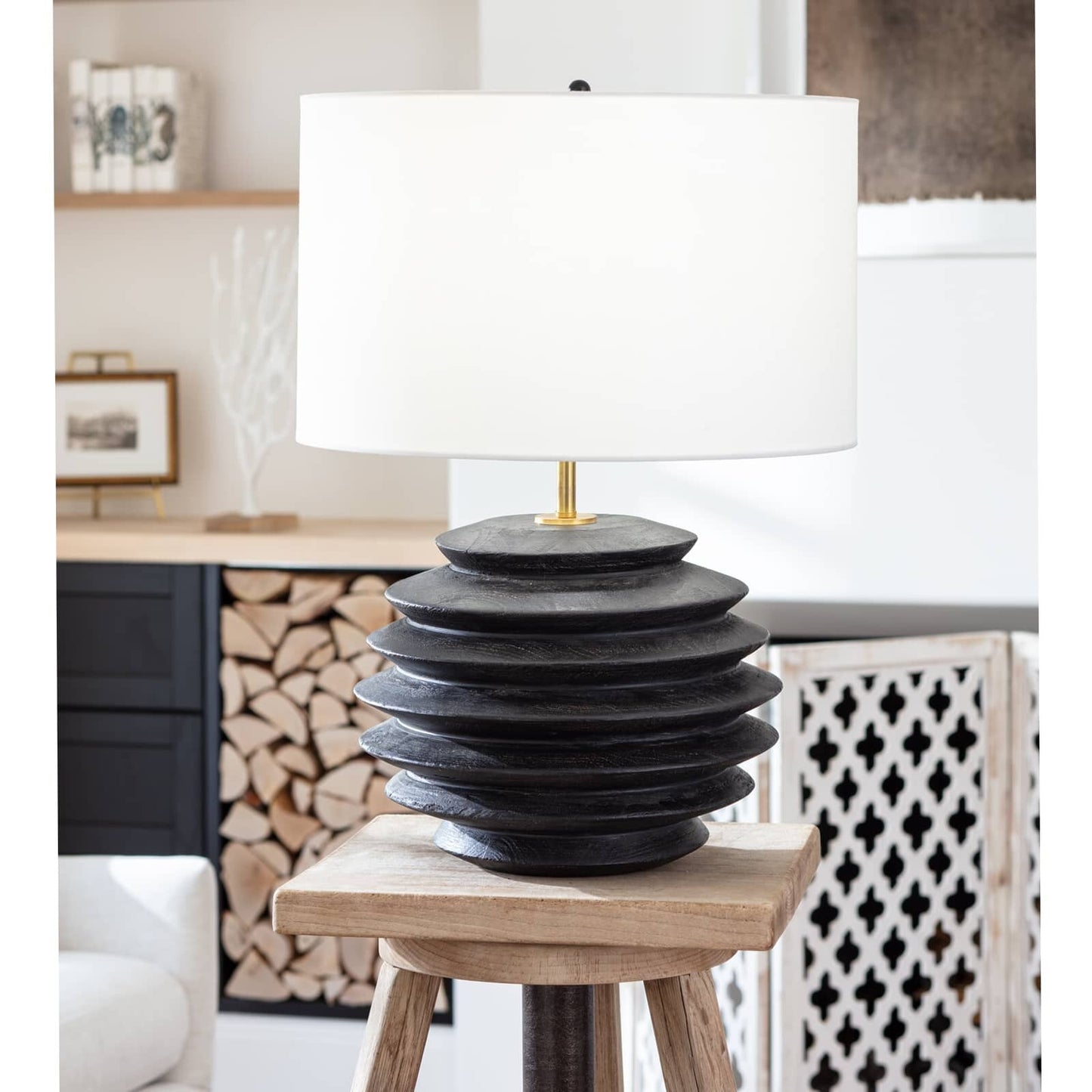 Accordion Table Lamp Round (Ebony).