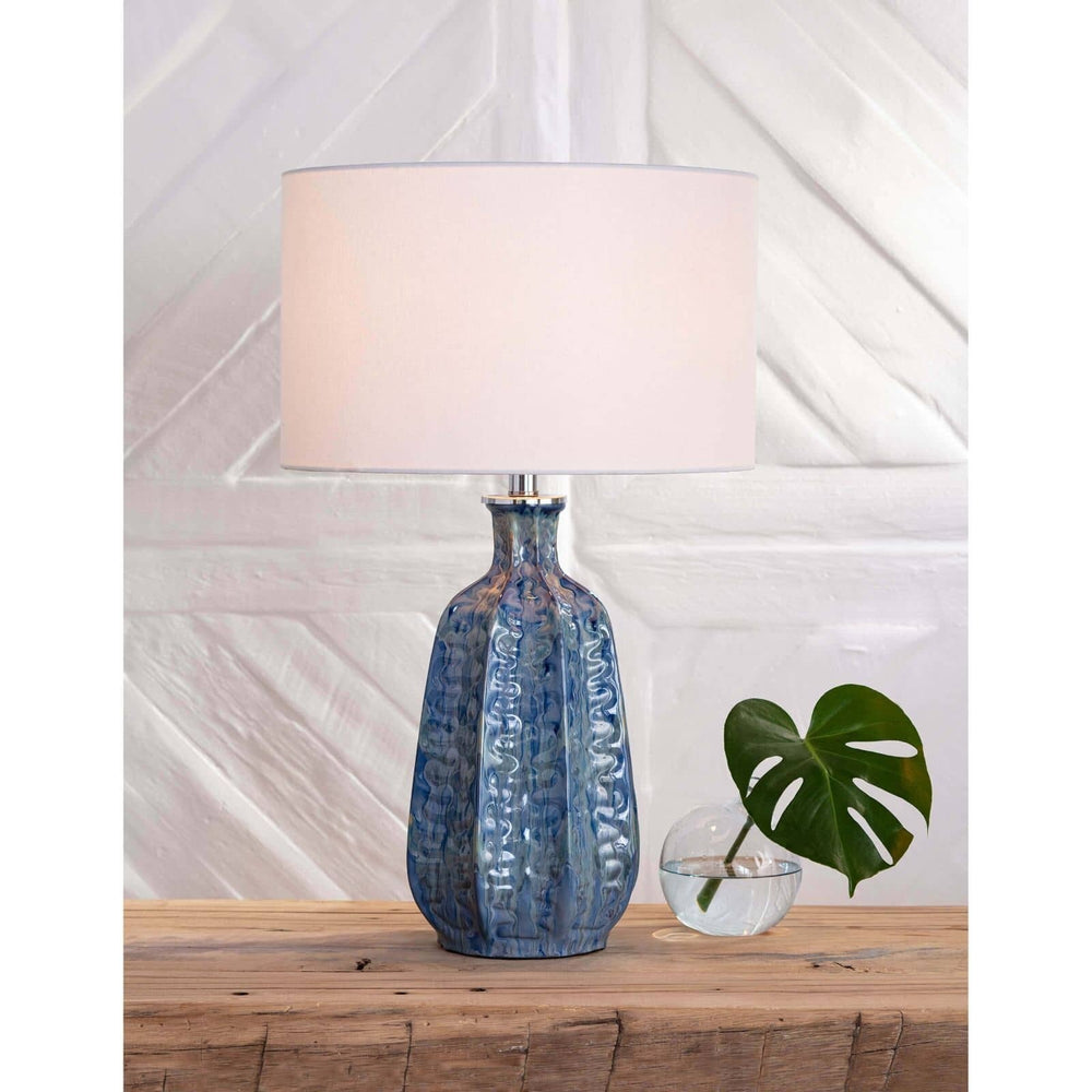 Antigua Ceramic Table Lamp (Blue).