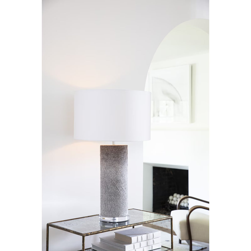 Andres Column Table Lamp (Grey).