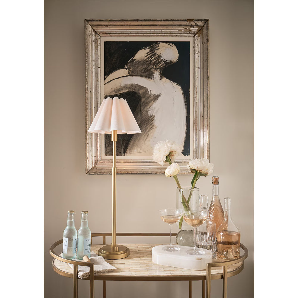 
                      
                        Polly Buffet Lamp (Natural Brass with White Scalloped Shade)
                      
                    