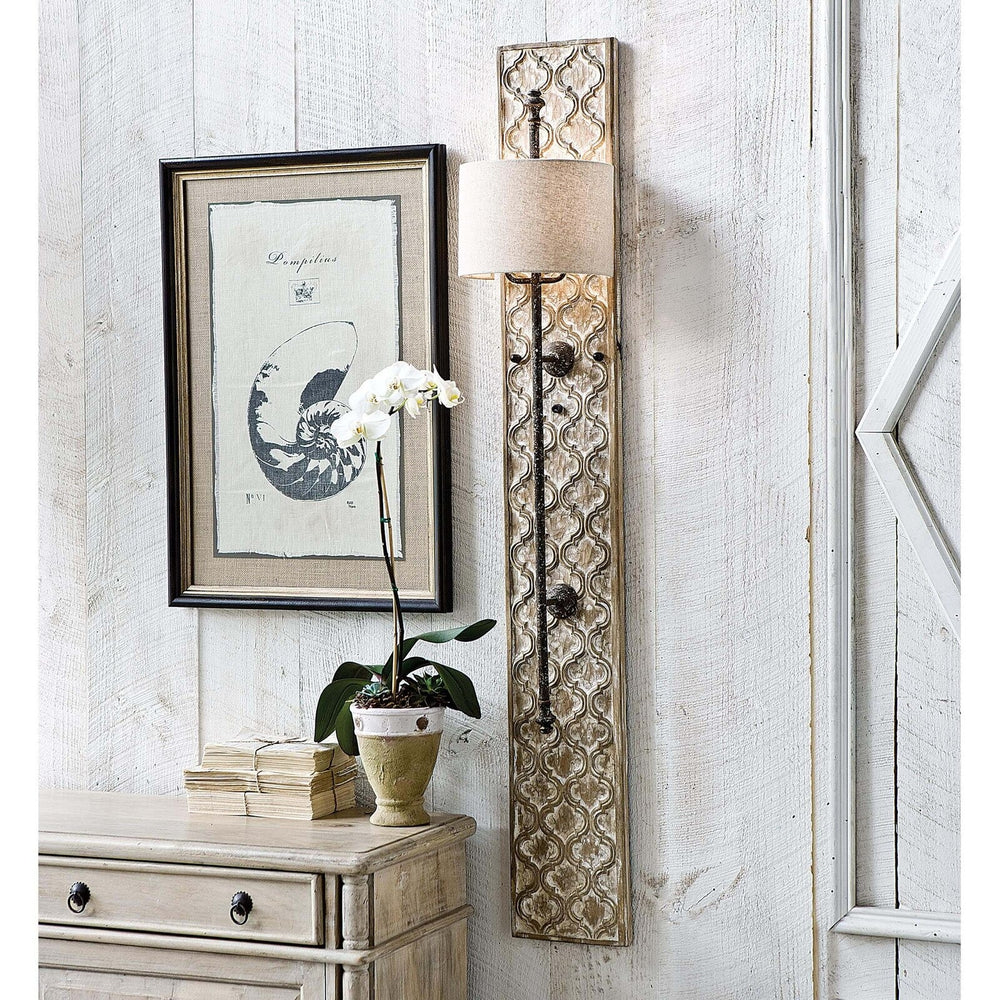 Carved Panel Sconce.