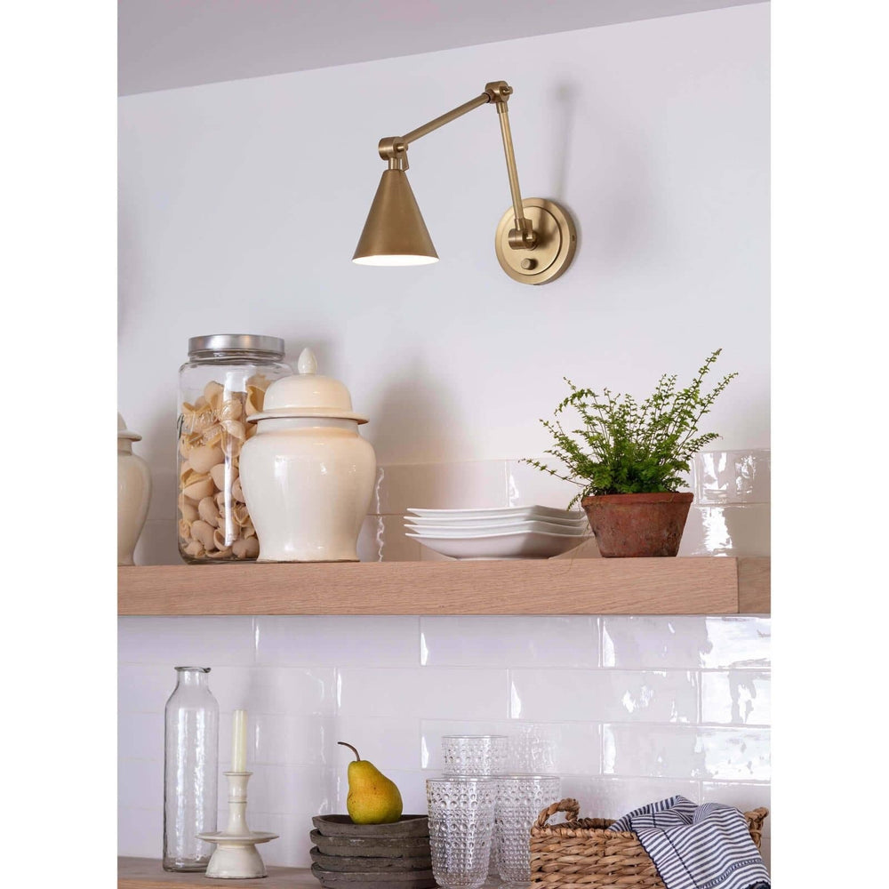 Mini Task Sconce Sal Task Sconce (Natural Brass) – Outrageous Interiors and Design